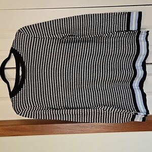 Halogen LP crew neck sweater black and white with trim